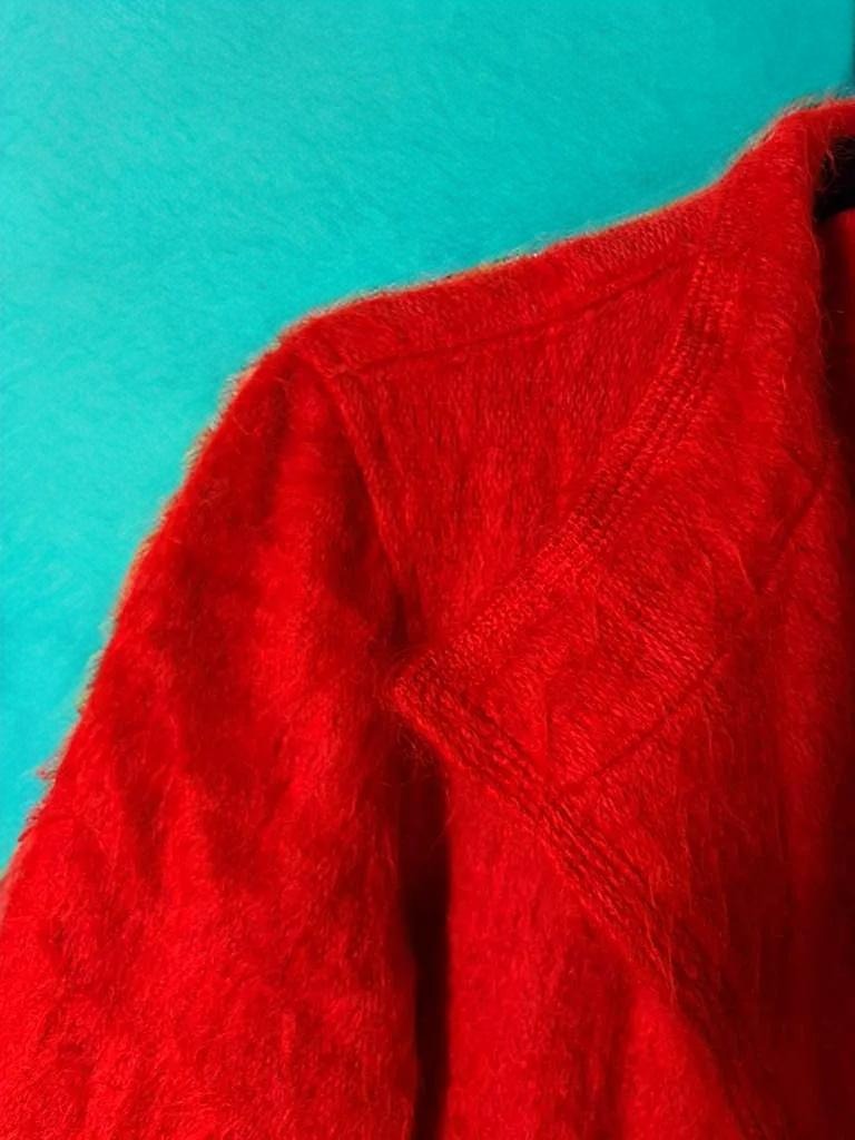 Vintage Red Mohair Coat Size - M Womens