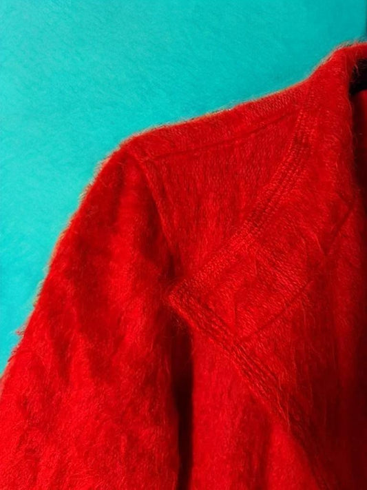 Vintage Red Mohair Coat Size - M Womens